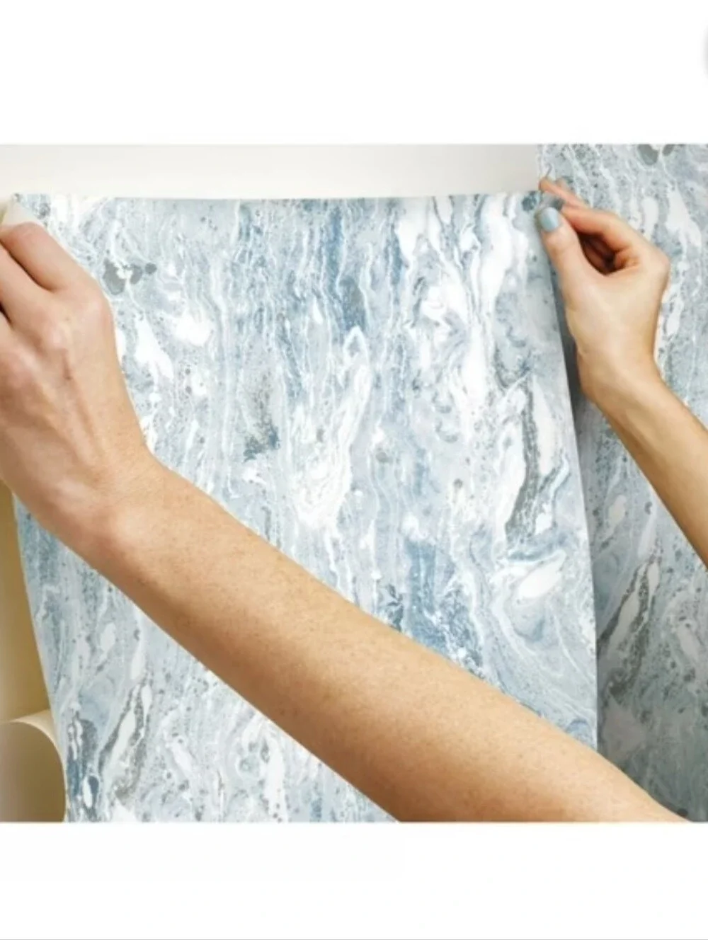 RoomMates Blue Satalite Seas Peel & Stick Wallpaper. NIP.